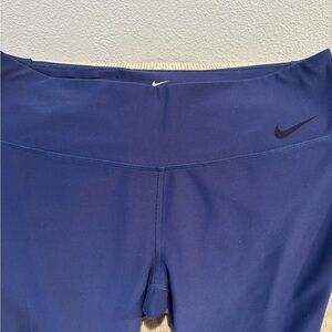 Nike Dark Blue Athletic Leggings with Swoosh